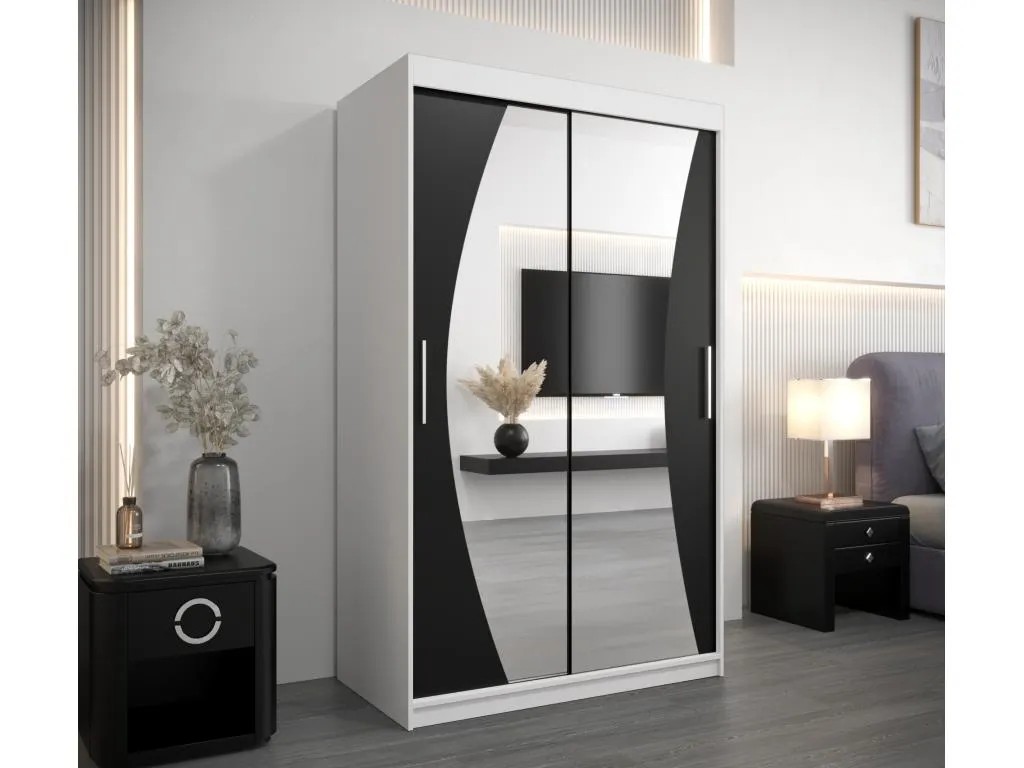 Armario Wave puertas correderas 200/120/62 2 puertas blanco/negro wst3508274