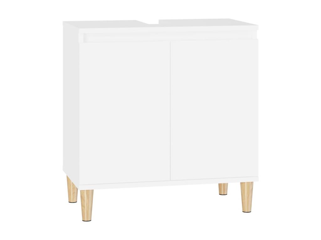Armario para lavabo madera contrachapada blanco 58x33x60 cm