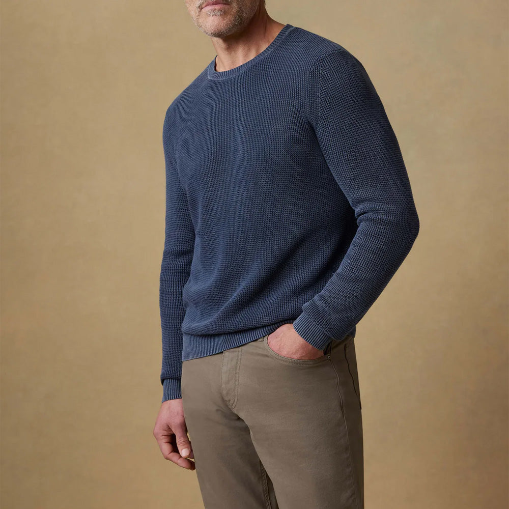 Faherty - Pull Sunwashed Crewneck - Nuit bleue