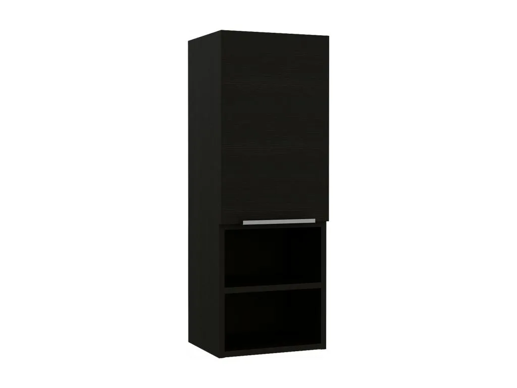 Armario de pared para baño Vivirsingular con estantes dimensiones 81.7x29.99x25.50 cm color negro debh91492