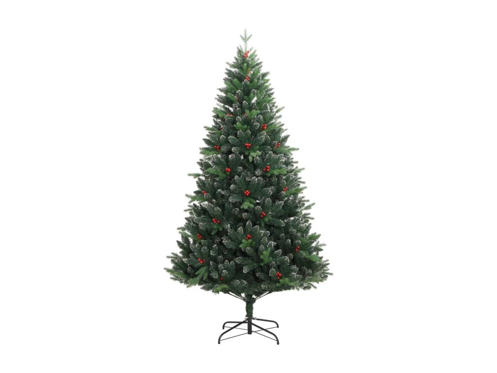Árbol de Navidad artificial con bisagras y frutos rojos 180 cm