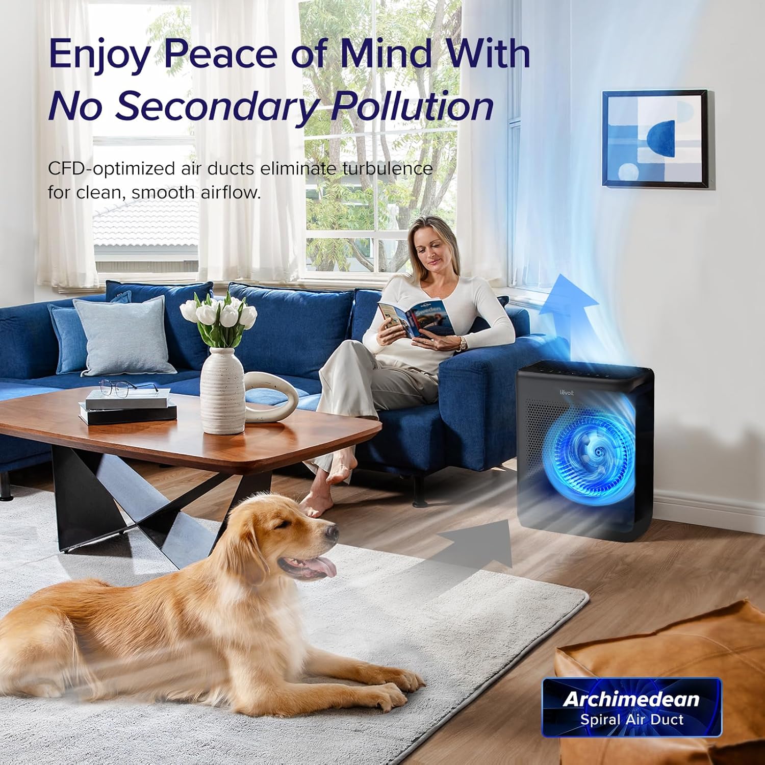 Air Purifiers for Home Large Room Up to 1800 Ft² in 1 Hr with Washable Pre-Filter, Air Quality Monitor, Smart WiFi, HEPA Sleep Mode for Allergies, Pet Hair in Bedroom, Vital 200S-P, White