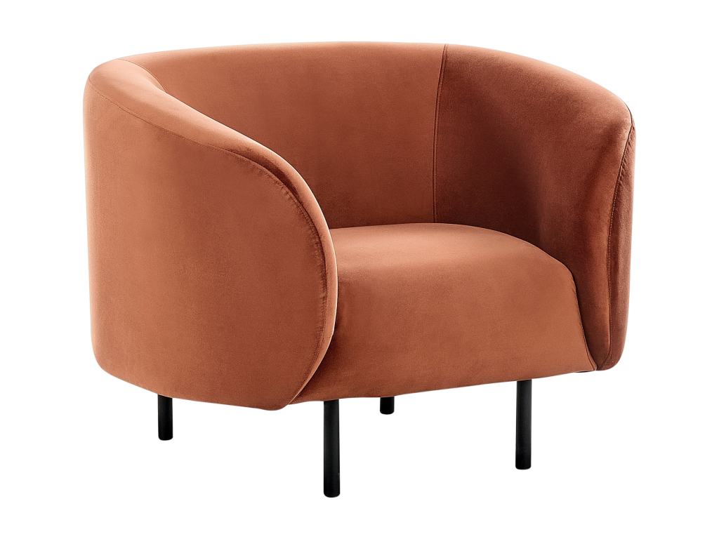 Sillón LOEN Terciopelo Naranja