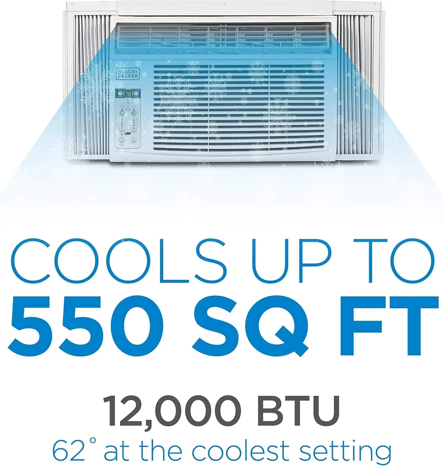 BLACK+DECKER Window Air Conditioner 5000 BTU Cools Up to 150 Square Feet AC Mechanical Controls
