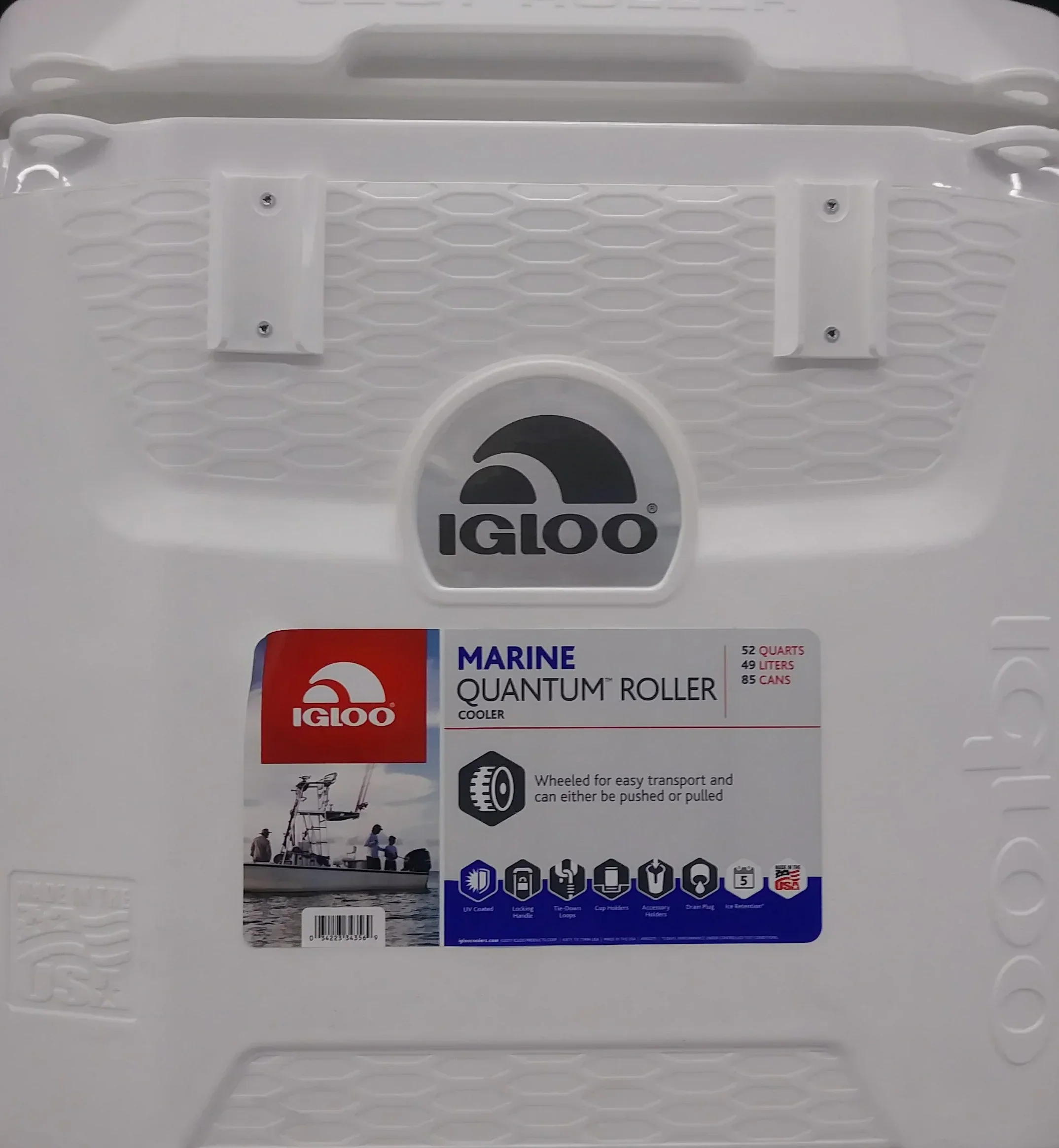 Igloo 52 QT 5-Day Marine Ice Chest Cooler With Wheels, White - Image 9 Igloo 52 QT 5-Day Marine Ice Chest Cooler With Wheels, White - Image 9
