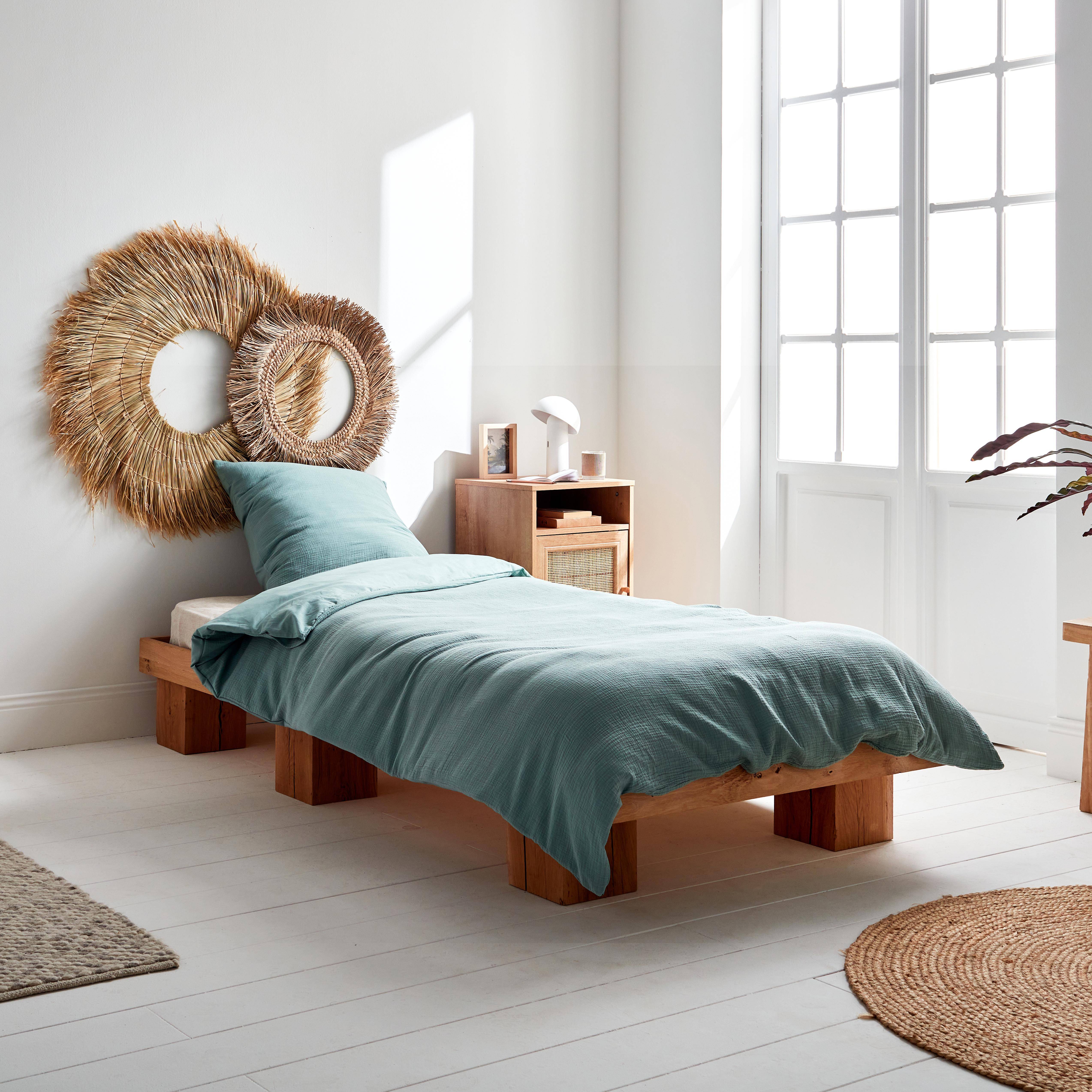 Alix - Ropa de cama de gasa y algodón verde