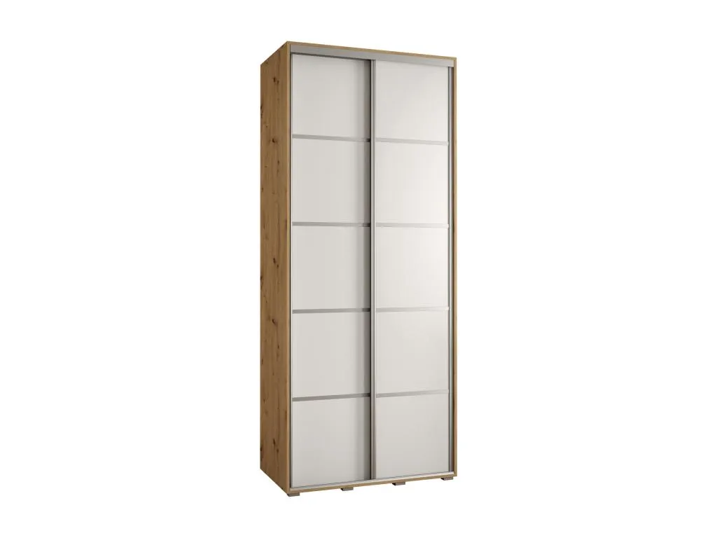 Armario Casahandy 4 con puertas correderas 235,2x120x45 cm 2 puertas artisan blanco plata