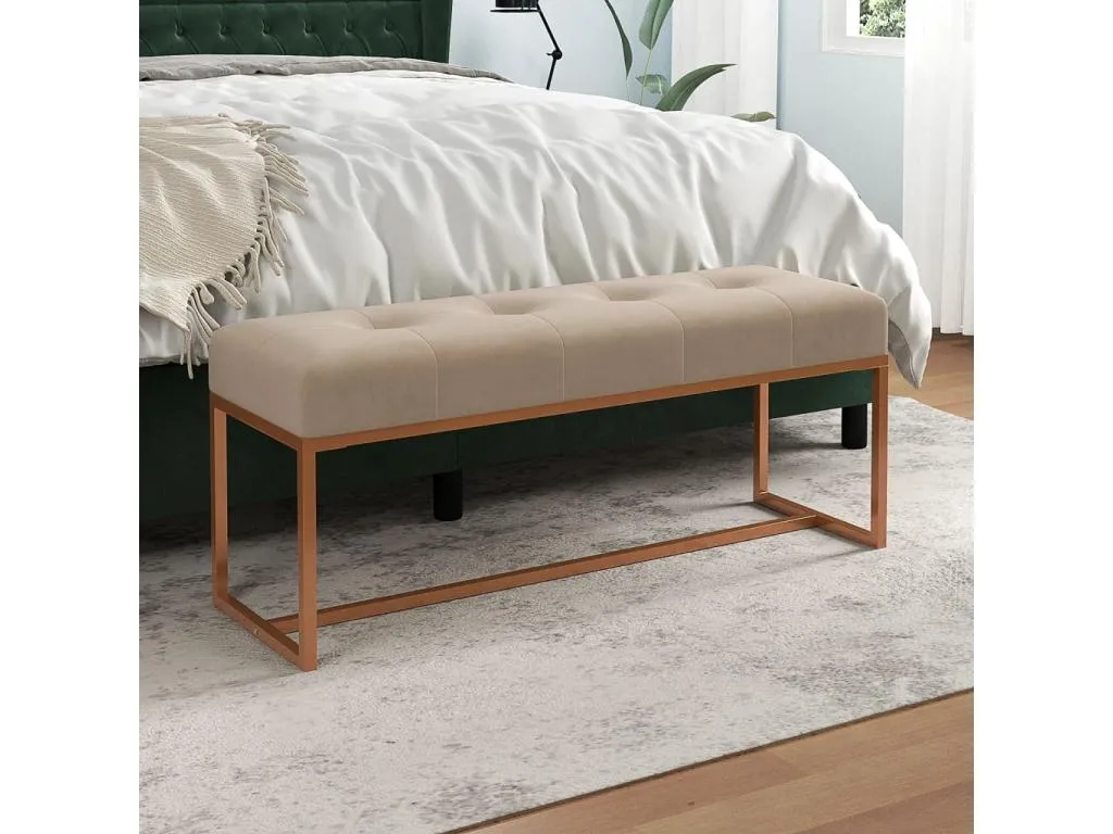 Banco terciopelo beige 110x36x45 cm dgy3624852