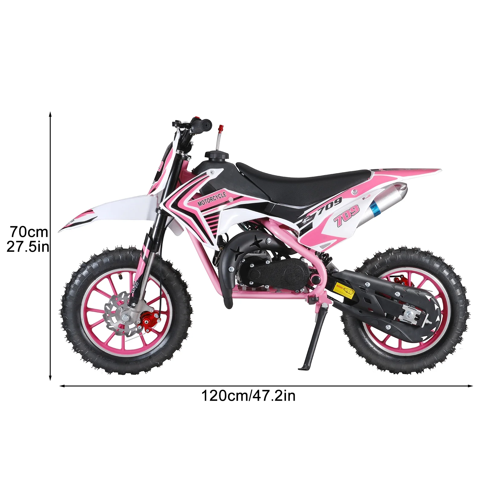 SUSUchens Off Road Mini Motorcycle Kids Dirt Bike Gas Power Motocross Children Pocket Motorbike,49cc 2-Stroke (Pink) - Image 7