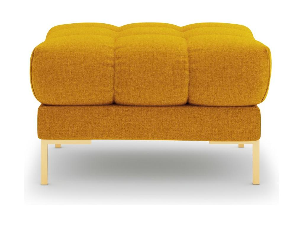 Laocacasas - Puf "Bali" de tejido estructural amarillo - 60x60x41cm