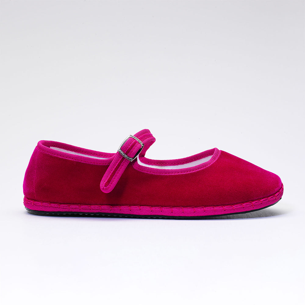 Drogheria Crivellini - Ballerines Jane Velvelt à attache - Fushia