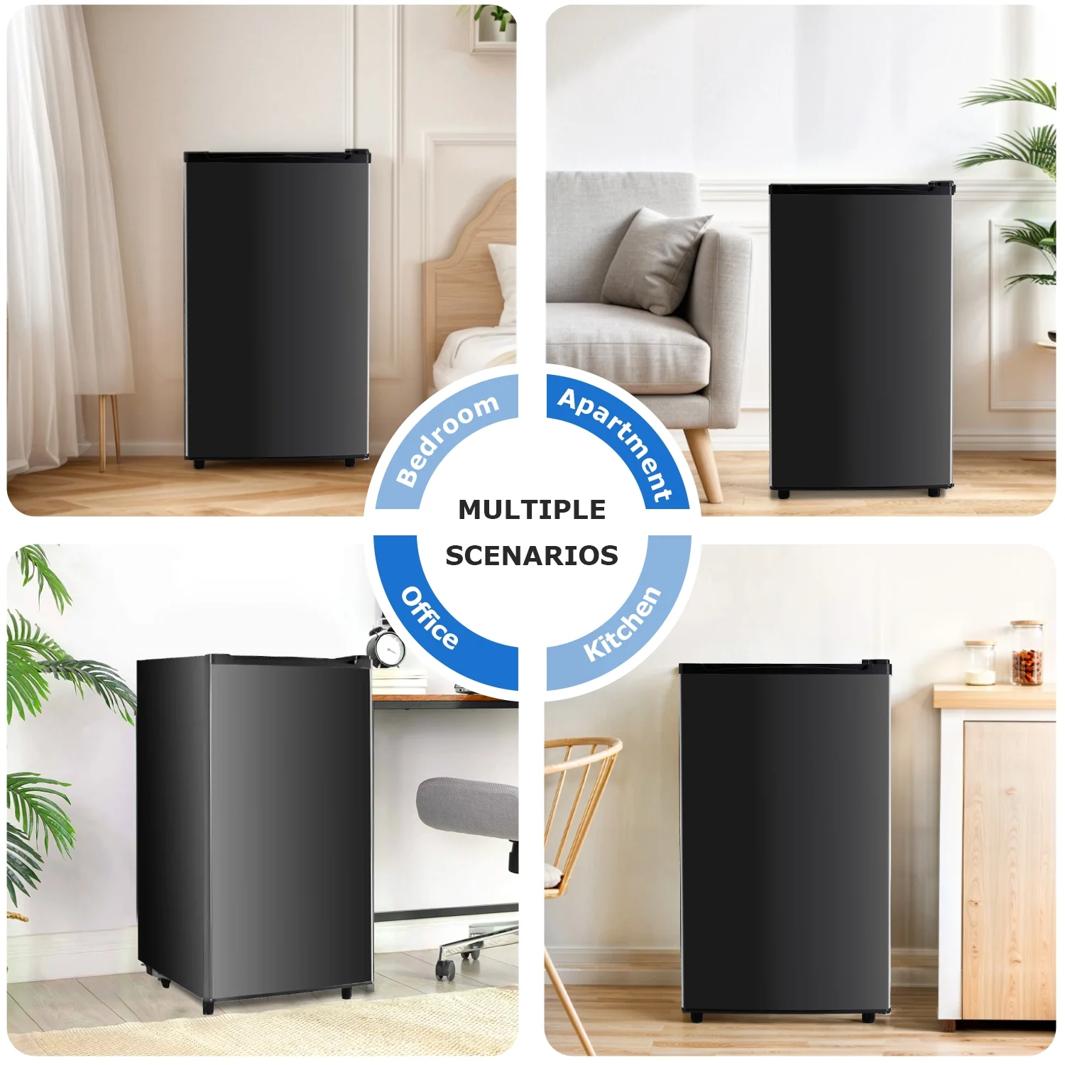 Beddle Mini Fridge with Freezer 3.2 Cu.ft Small Refrigerator for Dorm Bedroom, Compact Refrigerators Single Door Adjustable Thermostat Low Noise,Silver - Image 14