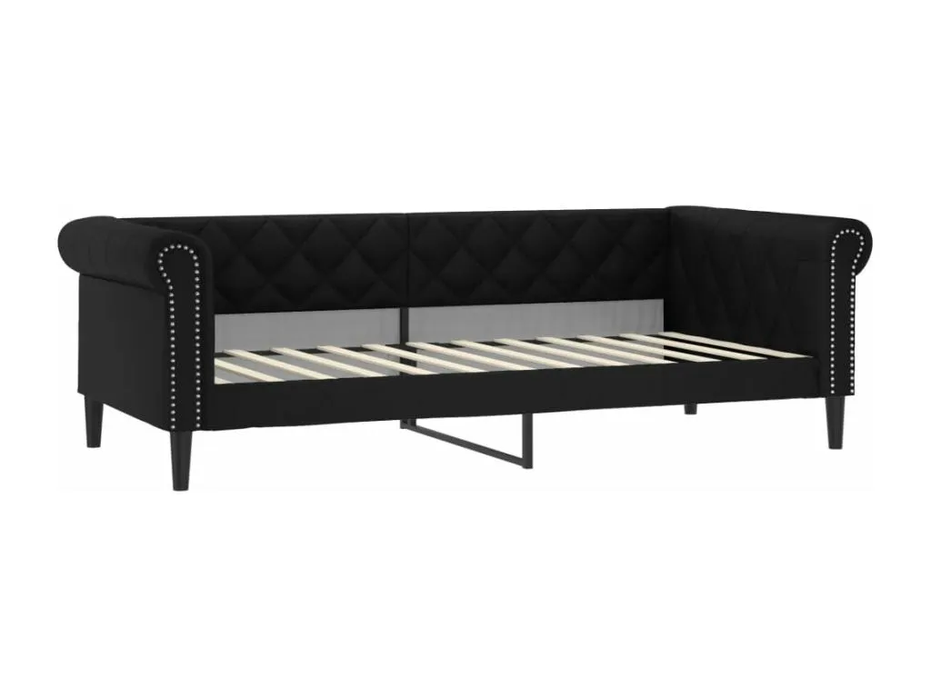 Hogarsens Sofá cama cuero sintético negro 100x200 cm