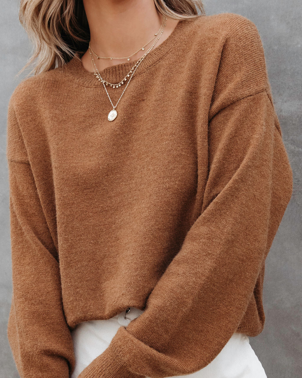 Pushing Forward Knit Pullover Sweater - Caramel - Se7enfashion