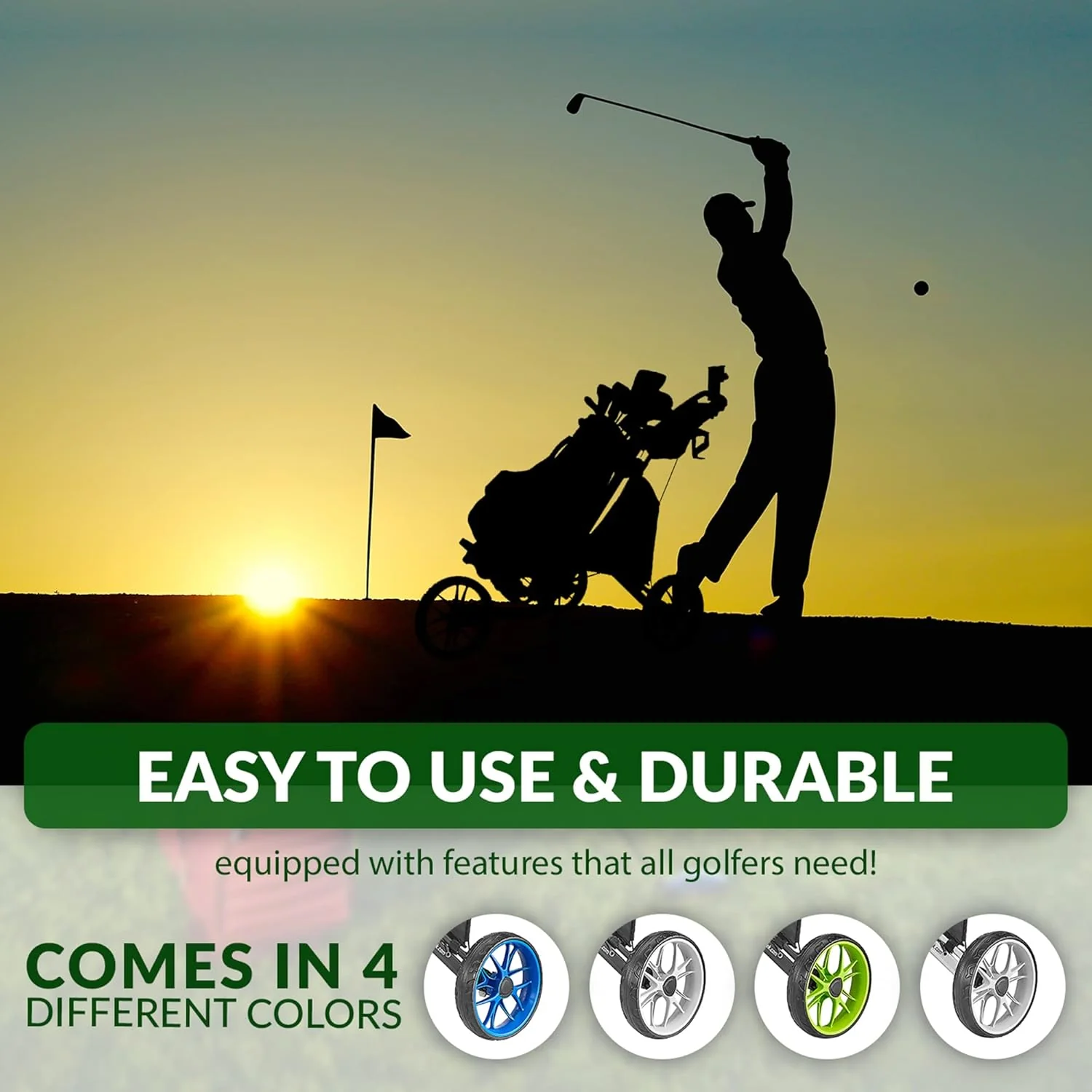 3-Wheel Foldable Golf Push Cart With Foot Brake - CaddyLite EZ V8 - Image 10 3-Wheel Foldable Golf Push Cart With Foot Brake - CaddyLite EZ V8 - Image 10