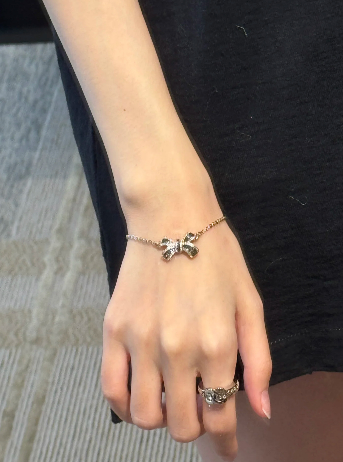 Chanel Black Bow CC Pendant Necklace and Bracelet - Original Replica Club