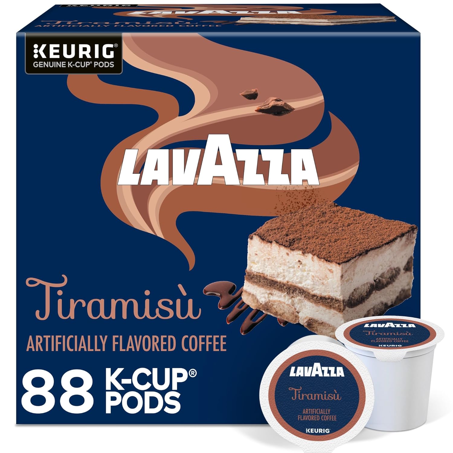 Lavazza Tiramisù Coffee. Single Serve Keurig K-Cup Pods. Flavored Coffee. 88-Count Box (4 Packs of 22)