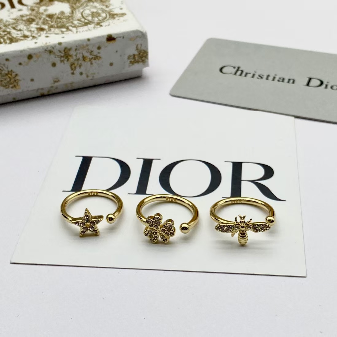 Dior Star Bee Clover Stacking Rings - 3 Pieces - Original Replica Club