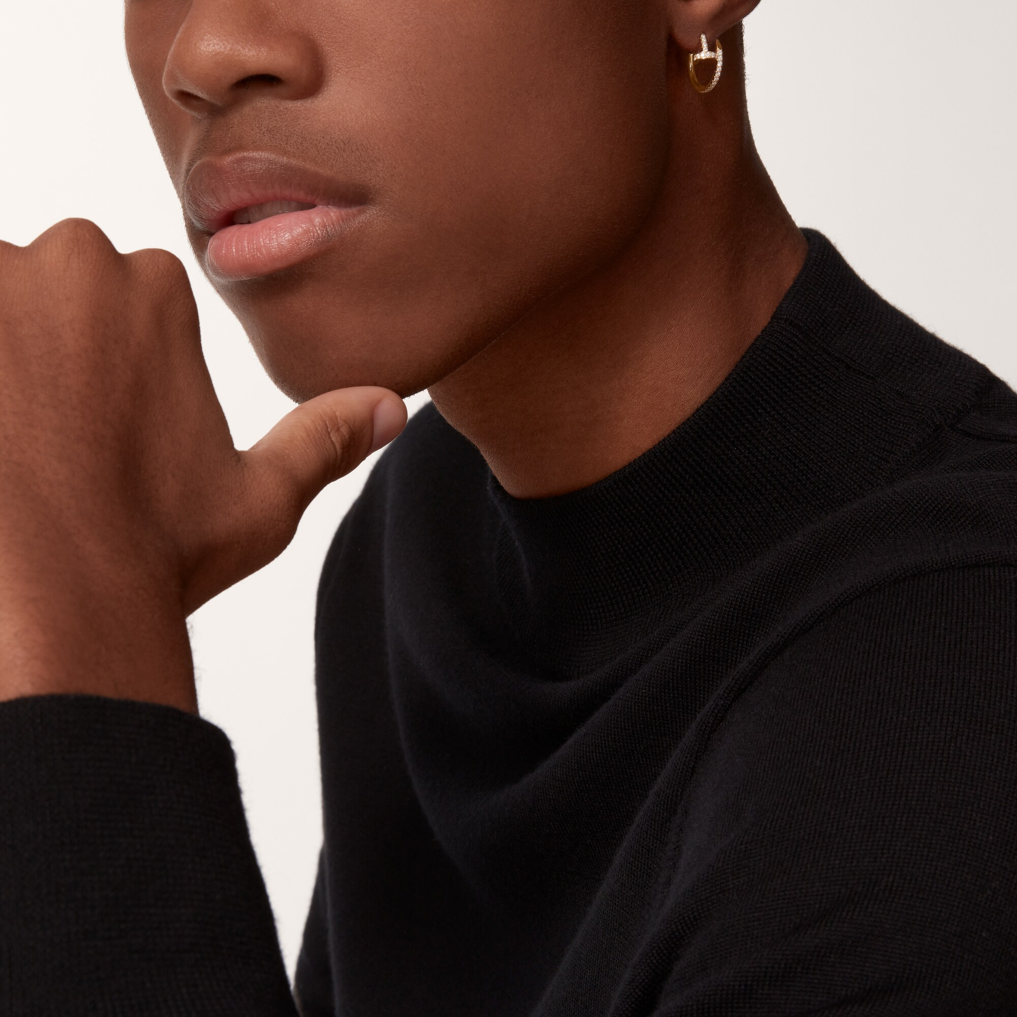 Cartier Juste un Clou Hoop Earrings, Small Model, Full Diamond Paved - Original Replica Club