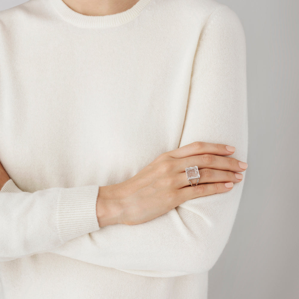 BAGUE ARÉTHUSE - CRISTAL INCOLORE, ARGENT