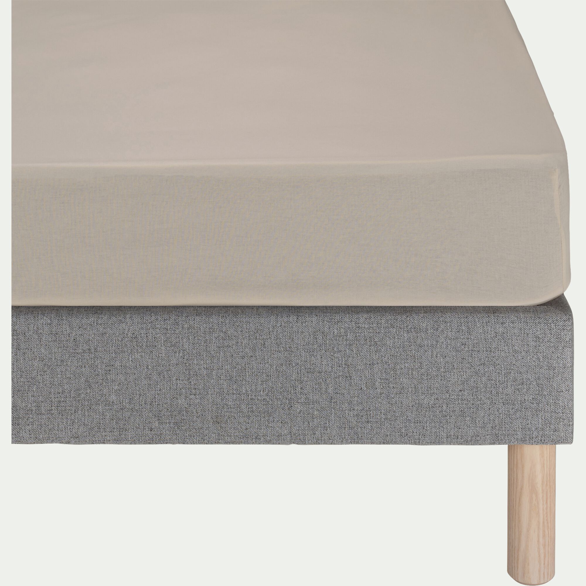 EOLI - Drap housse en coton 120x60cm B15cm - beige alpilles