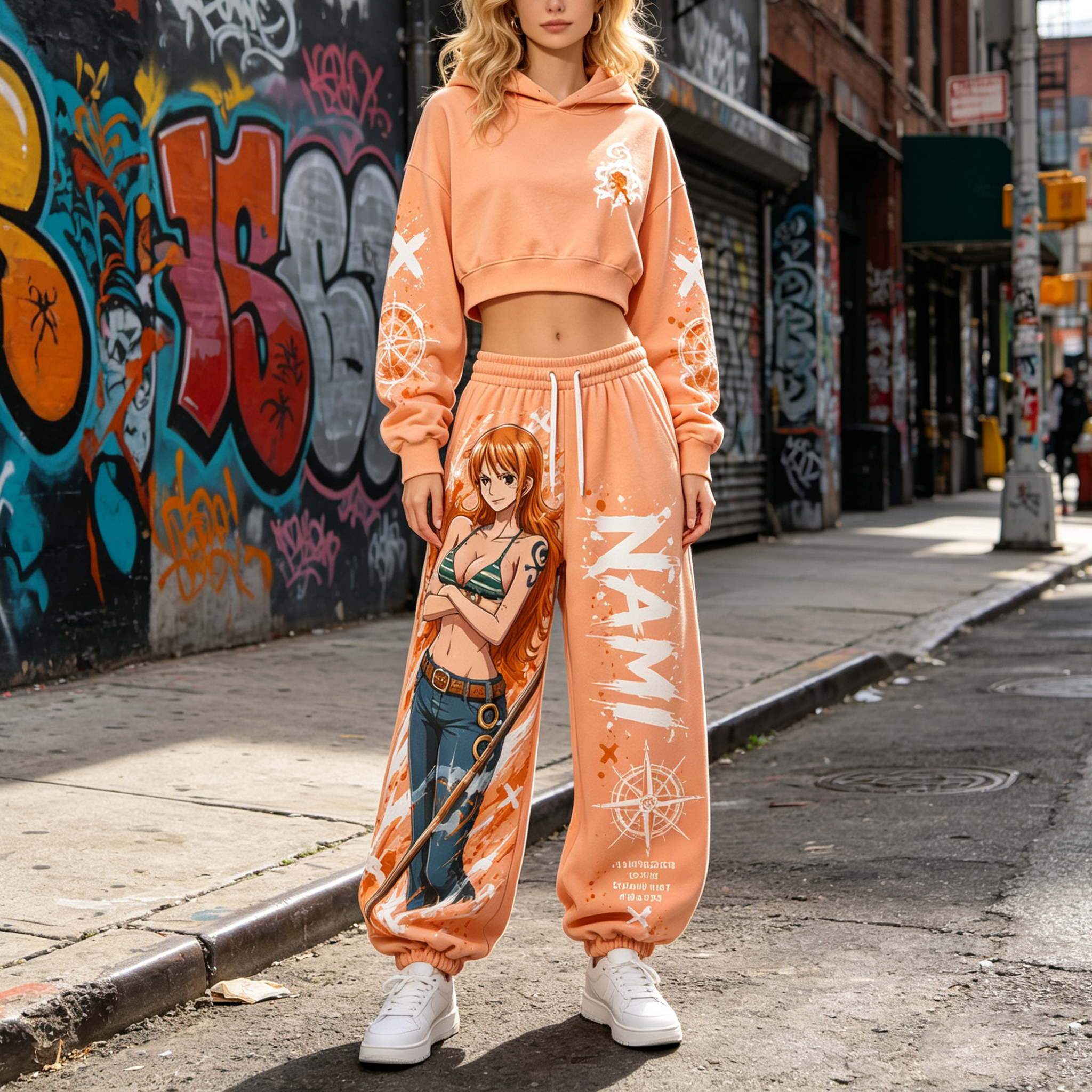 One Piece Cropped Long Sleeve Hoodie & High Waist Jogger Pants Two Piece TeeThreads Sustain the Scene with Custom Apparel