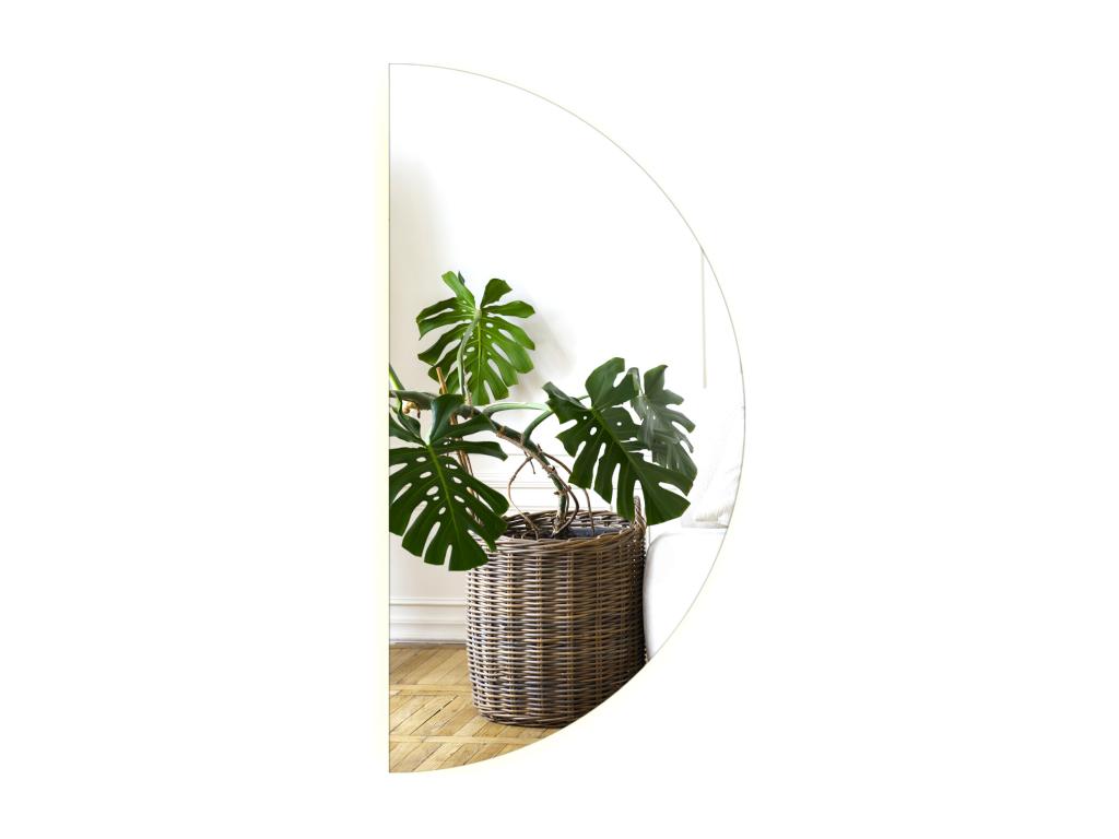Espejo de baño LED semicircular de pared para colgar 50 cm - luz cálida