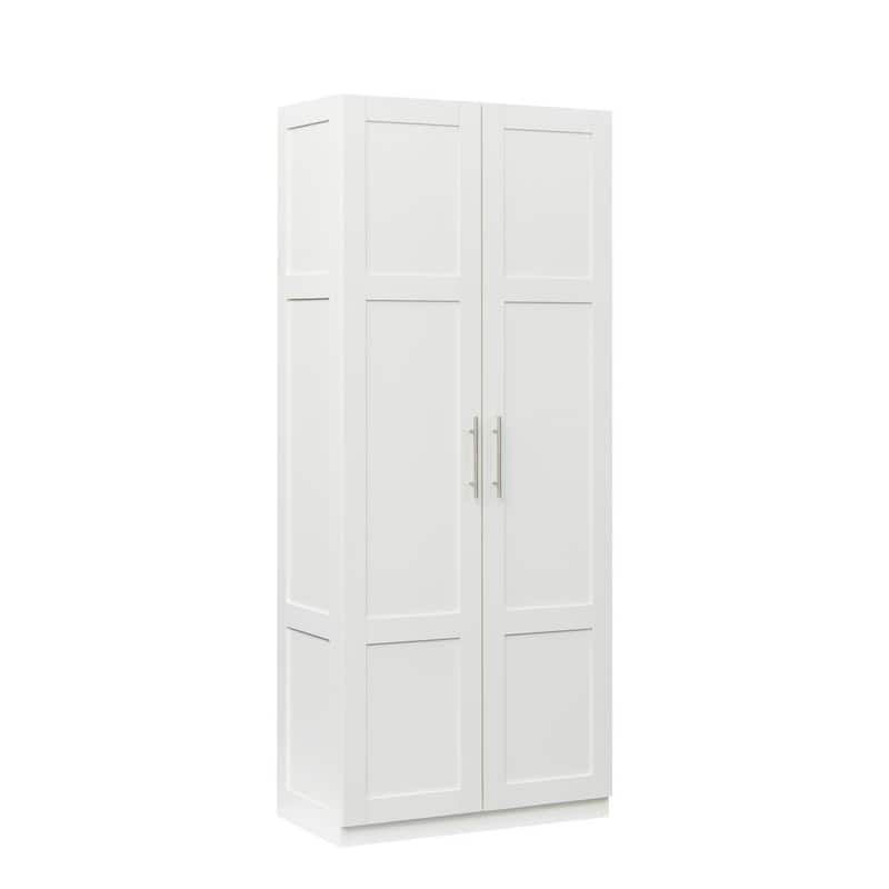 Armario Alto Moderno Blanco de 2 Puertas, 71 in. H x 30 in. W x 16 in. D ra9814883