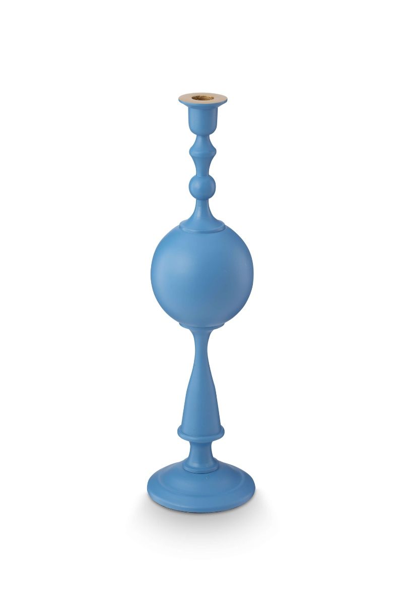 Candle Holder Metal Sphere Matt Light Blue 44cm