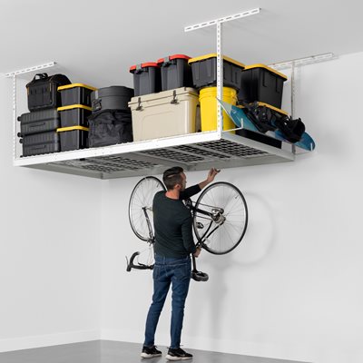 SafeRacks 4x8 Overhead Storage Rack in White