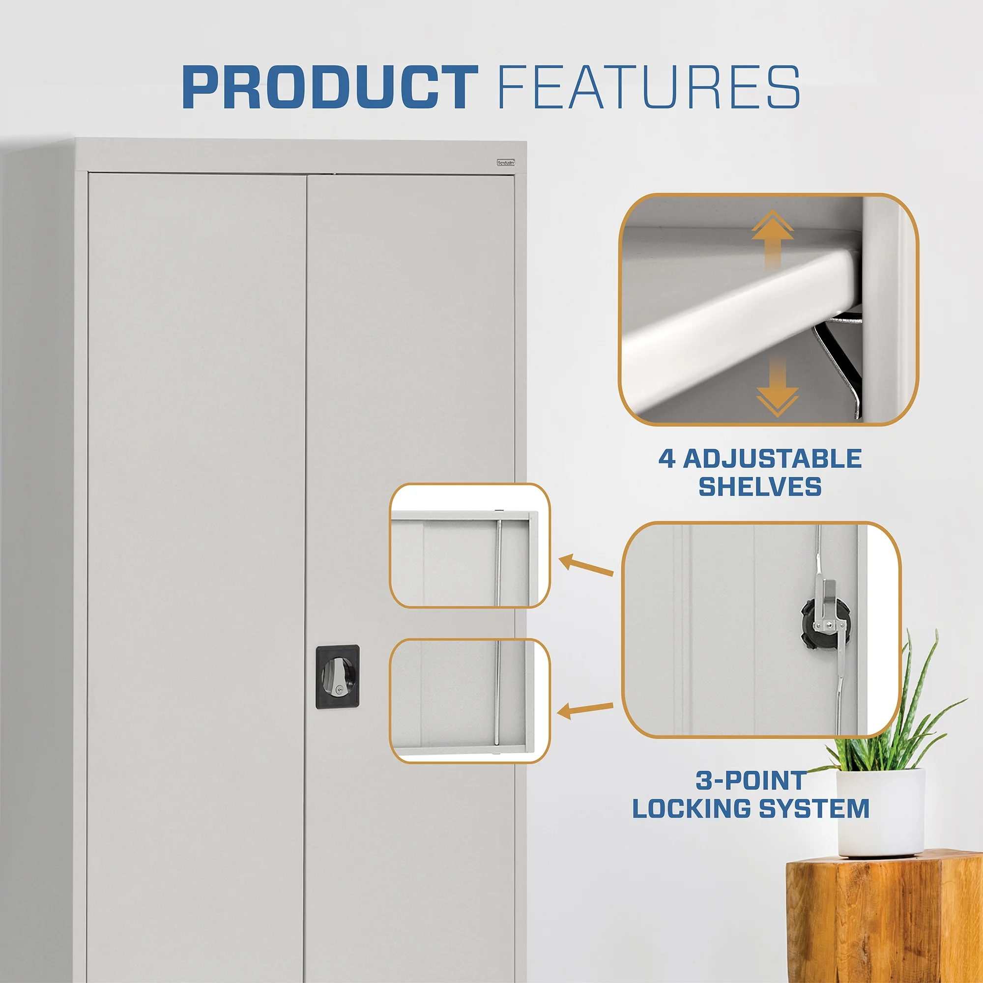 Sandusky Elite Series Steel Freestanding Garage Cabinet in Dove Gray (36 in. W x 72 in. H x 18 in. D) - Image 9