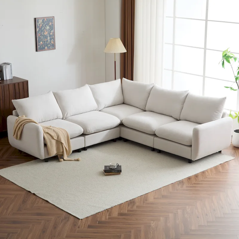 Oversized Modular Sectional Sofa with Plush Cushions and Flexible Layout