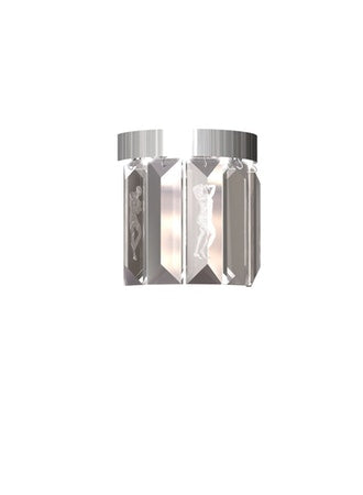 APPLIQUE SERENE 5 PRISMES, CIRCULAIRE - CRISTAL INCOLORE, FINITION NICKEL (PLAQUÉ)