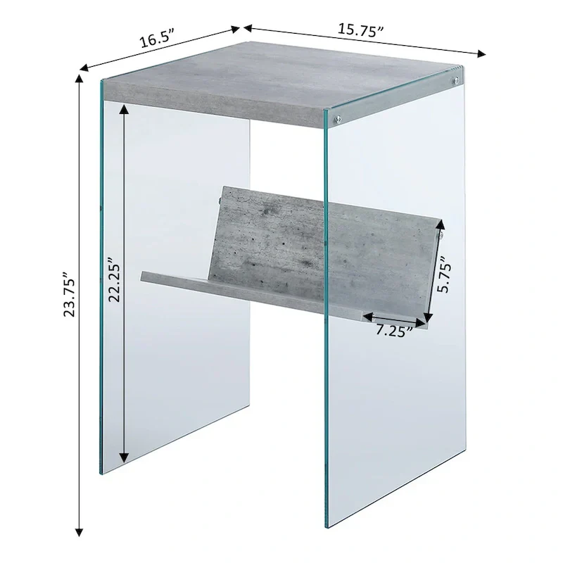 SoHo Glass End Table with Shelf by Convenience Concepts