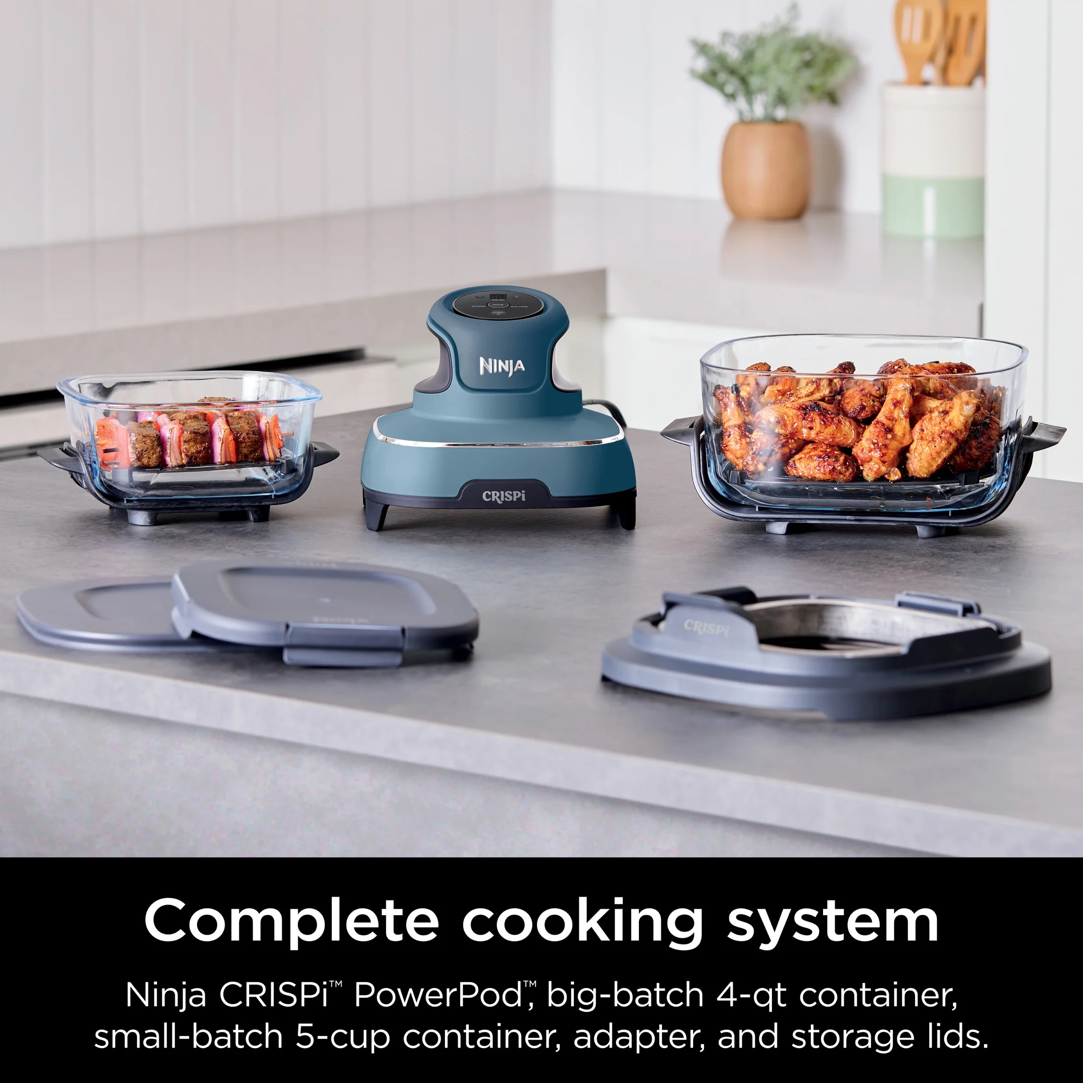 Ninja Crispi 3-in-1 Portable Glass Air Fryer Cooking System, 1500W, 4-Qt & 5-Cup TempWare Glass Containers with Storage Lids, Microwave, Freezer & Dishwasher Safe, White, FN100WH - Image 34