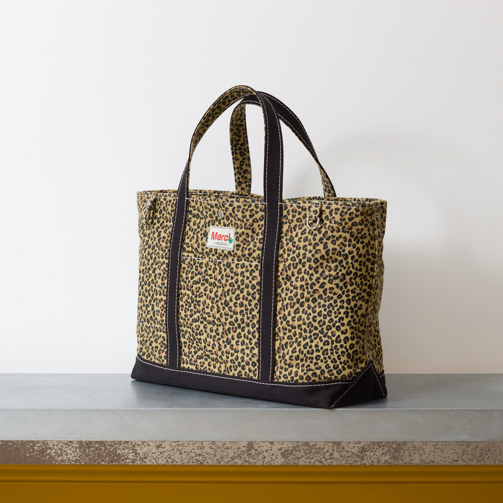 Merci - Cabas Candide en coton XL - Leopard