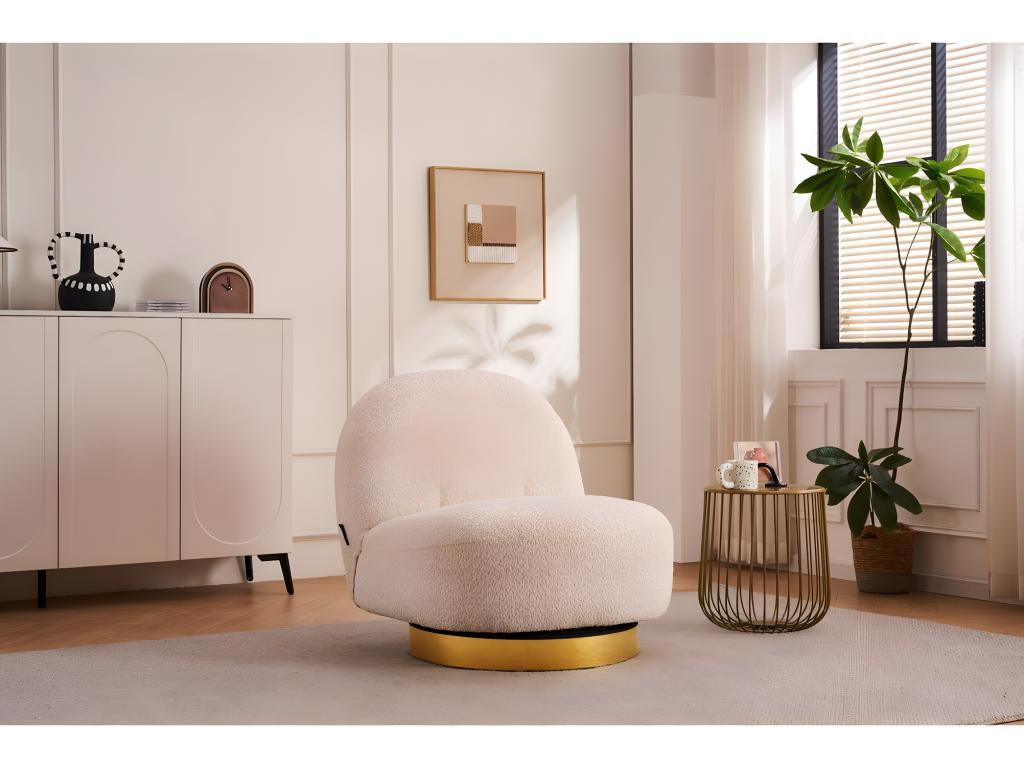 Sillón giratorio Cozetiq - 76 x 80 x 74 cm - Blanco