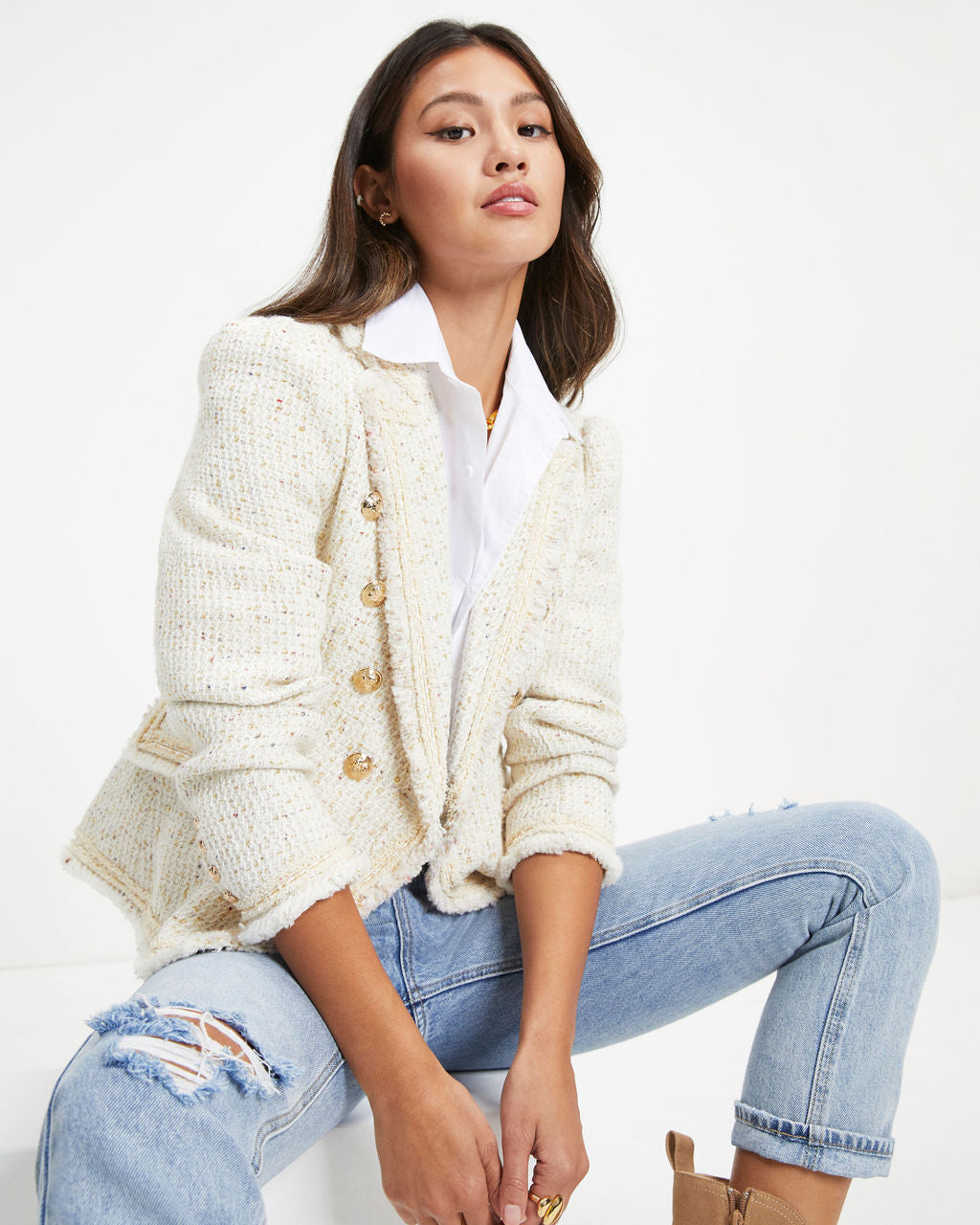 Understood The Assignment Pocketed Blazer - Ivory - Se7enfashion