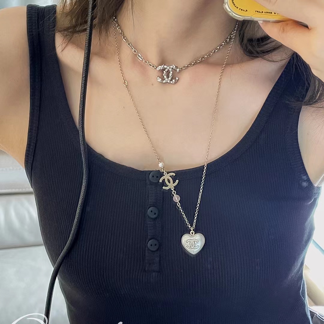 Chanel Pearl Love Heart Pendant Necklace - Original Replica Club