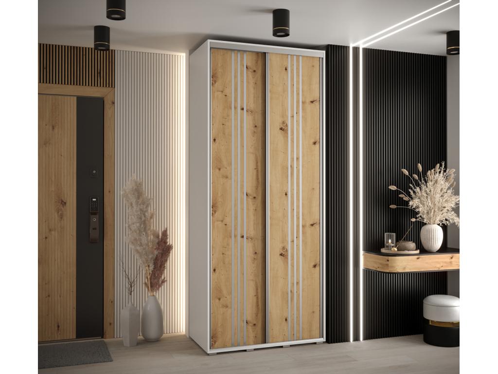ARMARIO DAVOS 6 DE PUERTAS CORREDERAS 235,2/110/60 2 puertas (Tucasago/Artisan/Plata)