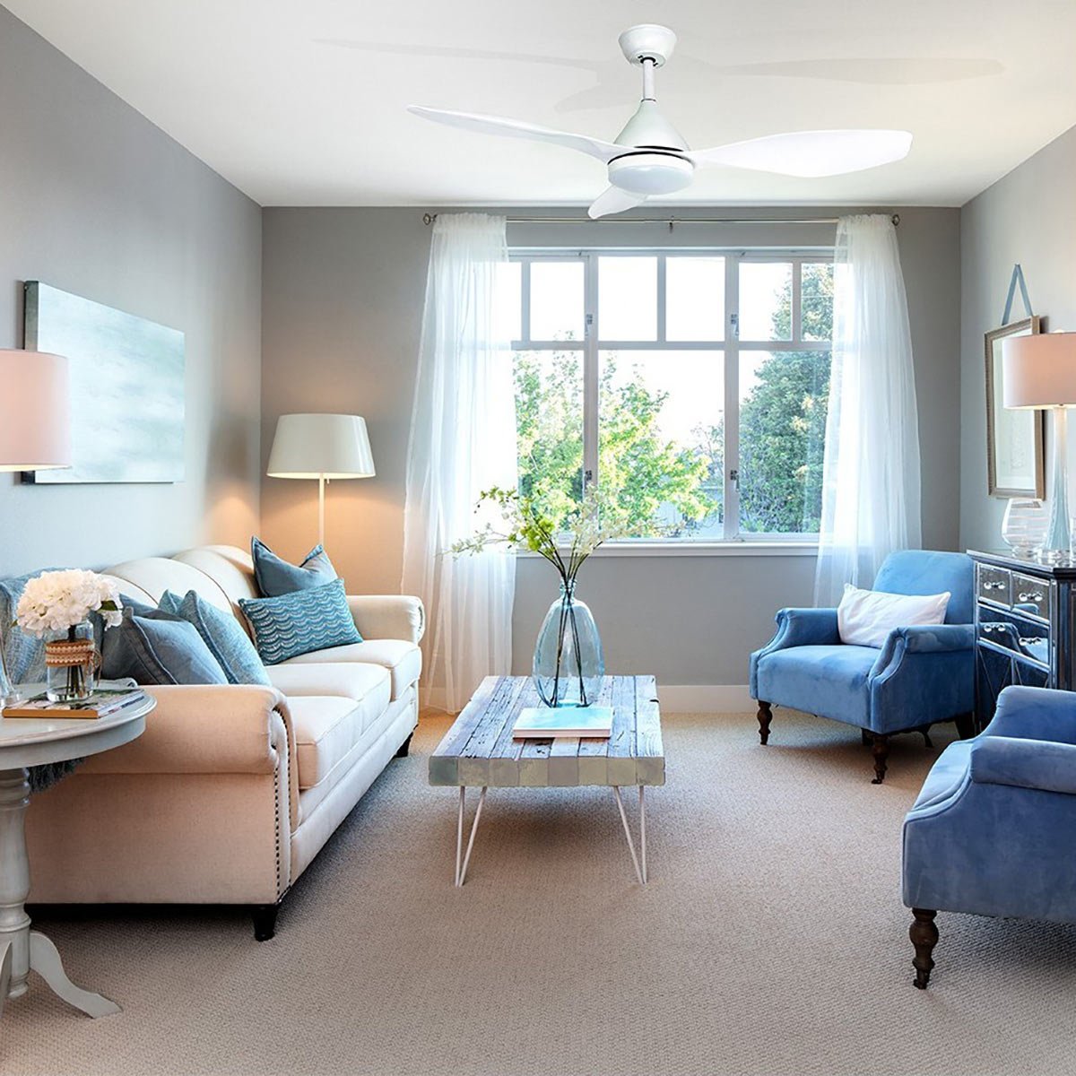 CristalRecord Plafondventilator Stel Ø 120 cm wit