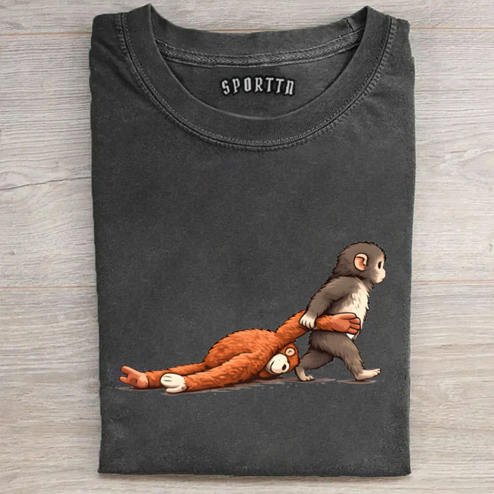 Punch-kun Monkey Meme Graphic T-shirt