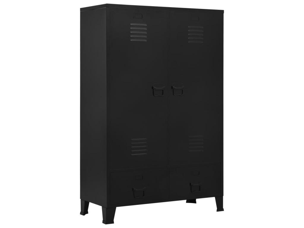 Armario industrial de acero negro 90x40x140 cm