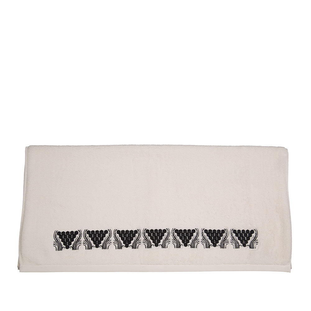 SERVIETTE DE BAIN BRODÉE RAISINS - COTON IVOIRE, BRODÉ