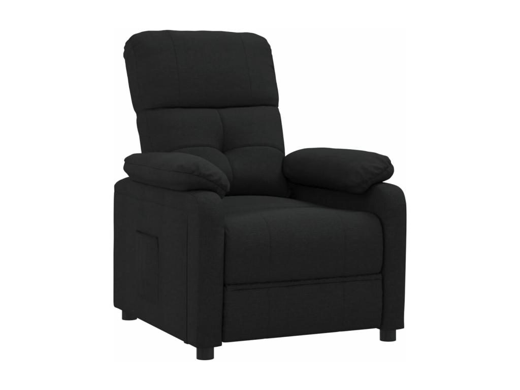 Sillón reclinable de tela negro
