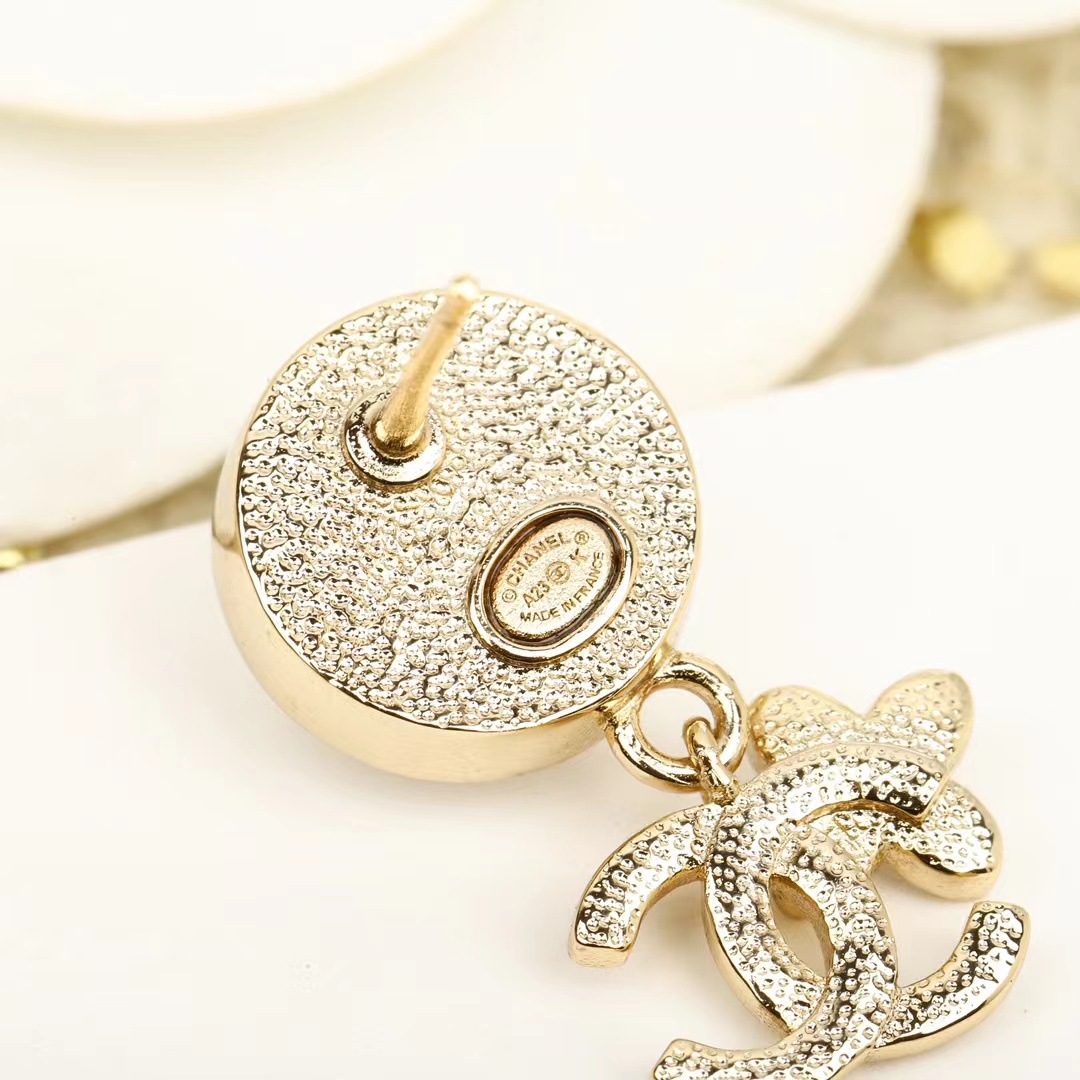 Chanel Pearl Stud Double C Dangle Earring - Original Replica Club