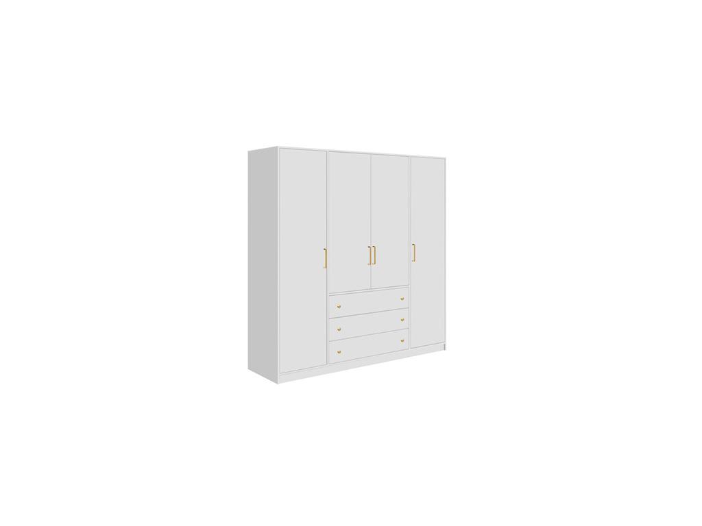 Armario de 4 puertas y 3 cajones- Ancho 196 cm- Joliven-