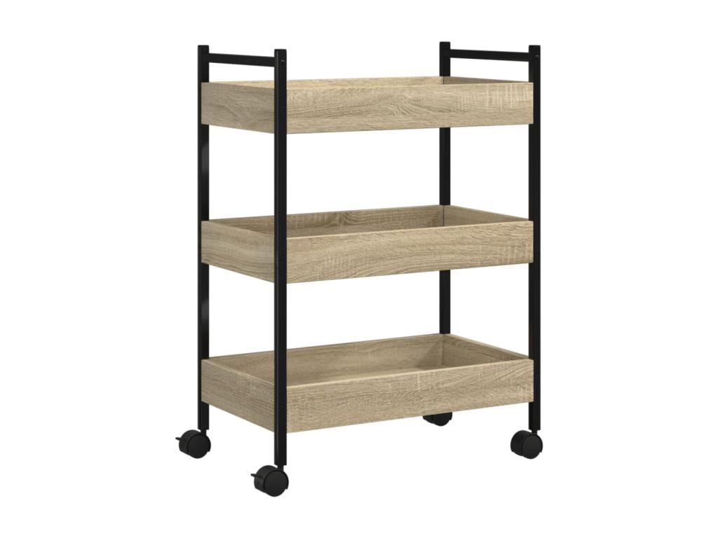 Carrito de cocina madera de ingeniería roble Sonoma 50x30x70 cm