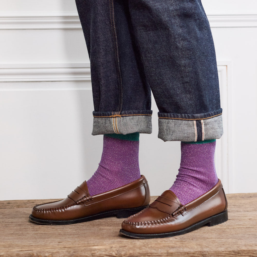 Merci - Chaussettes Lulu - Violet & Turquoise