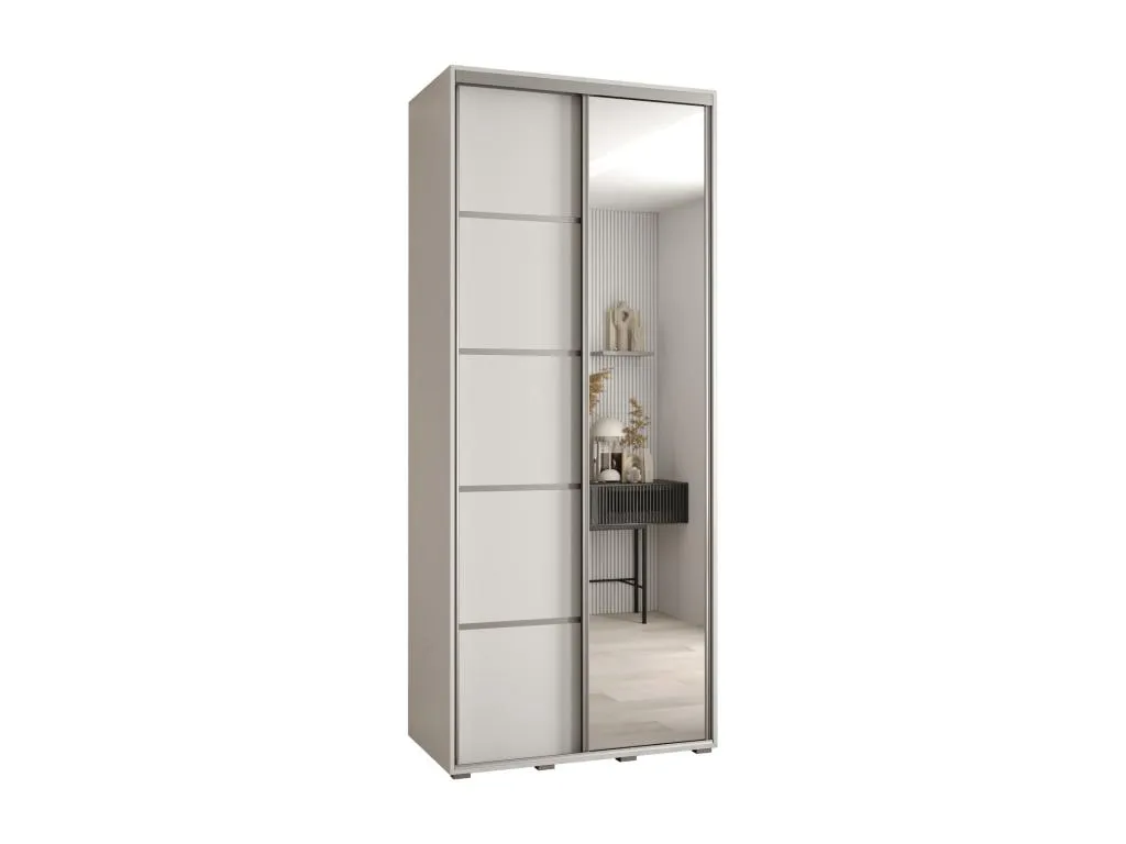 ARMARIO Patriciabaezcasa 5 DE PUERTAS CORREDERAS 235.2/120/60 2 puertas (Blanco/Blanco/Plata)